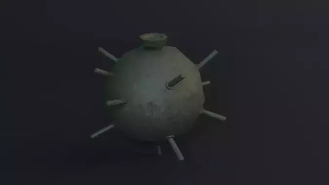 Submarine Bomb - Game Ready - Low Poly PBR 3D Model Low-poly 3D model