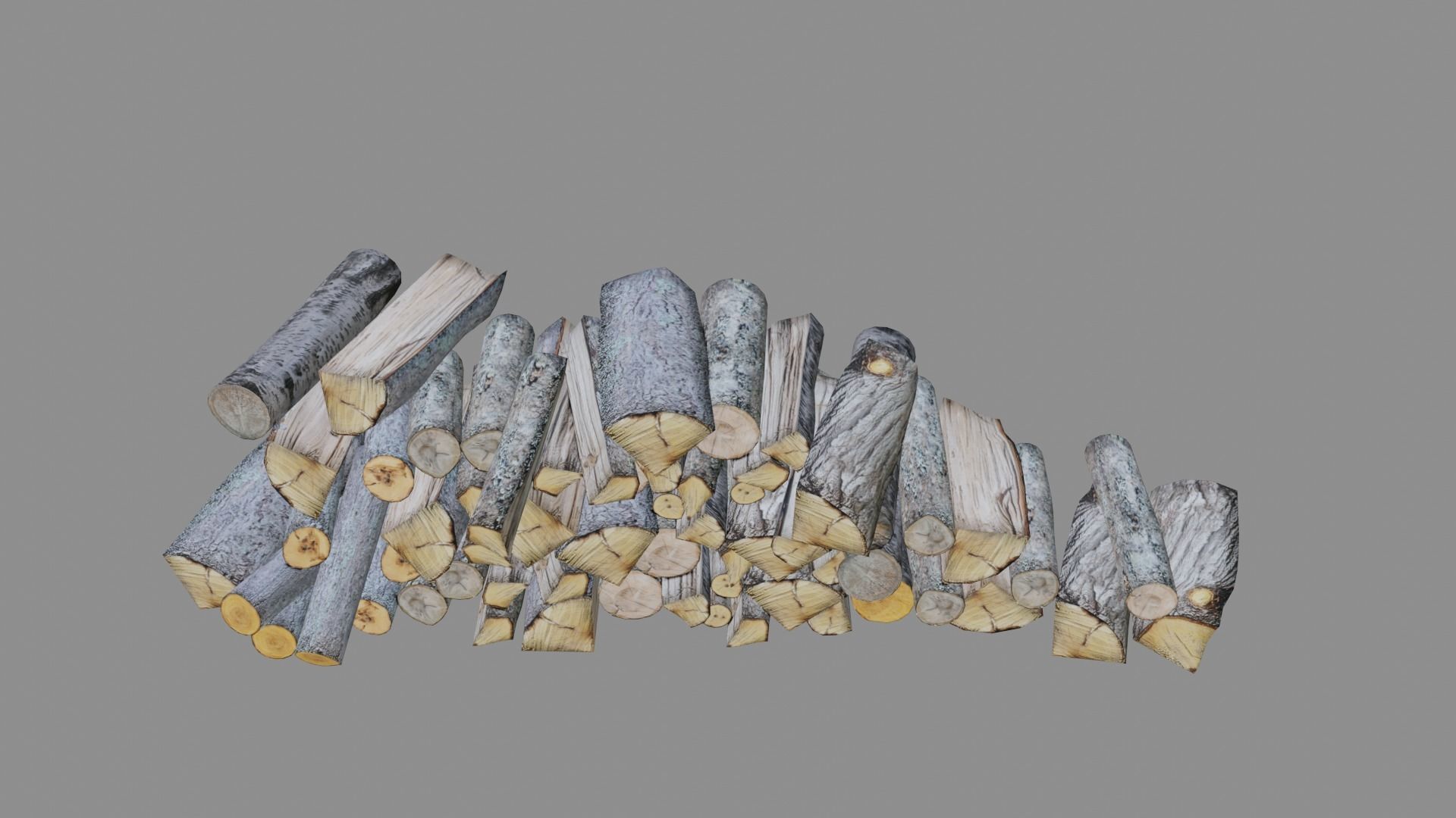 Wood logs Low-poly 3D model_5