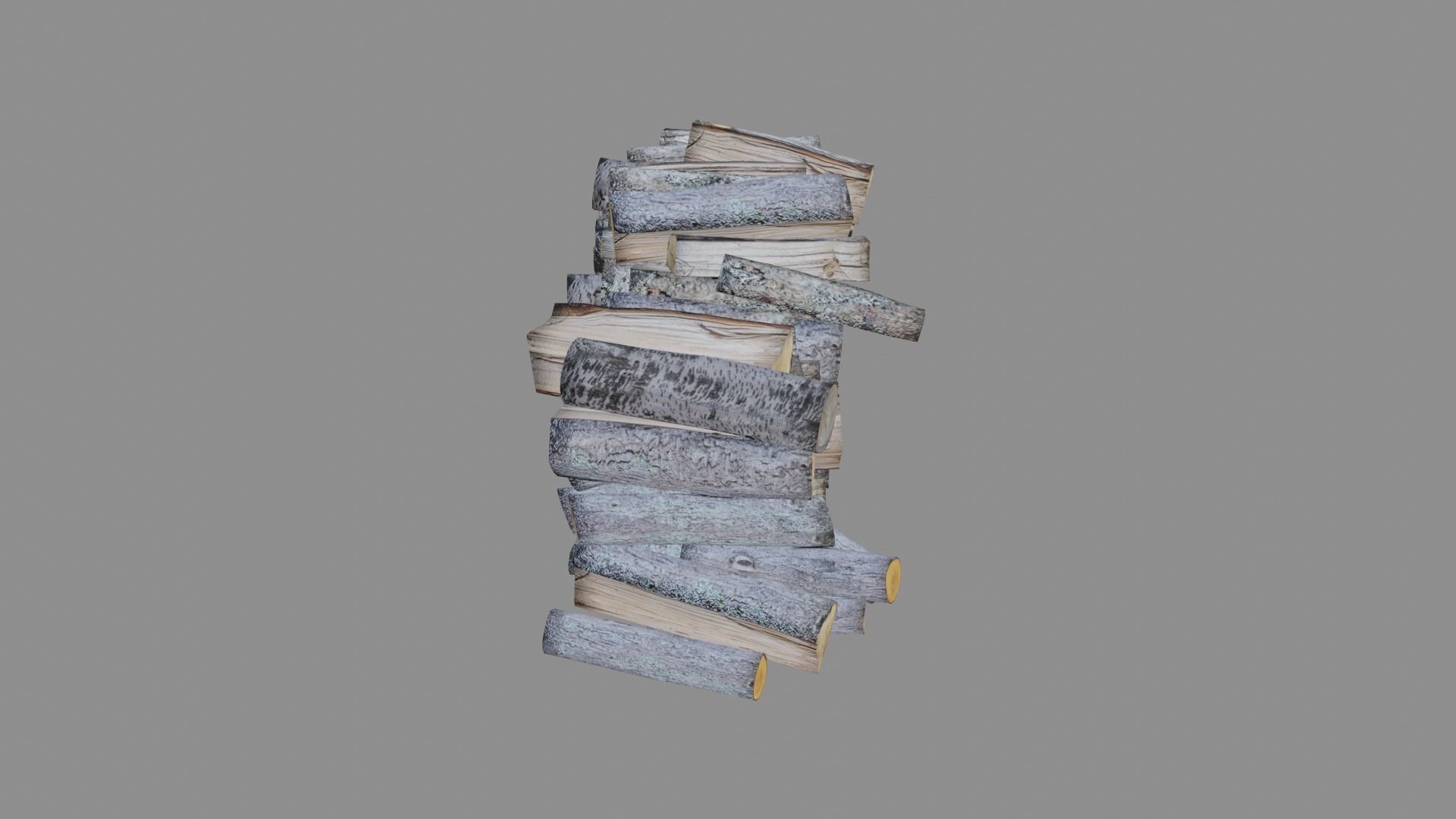 Wood logs Low-poly 3D model_4