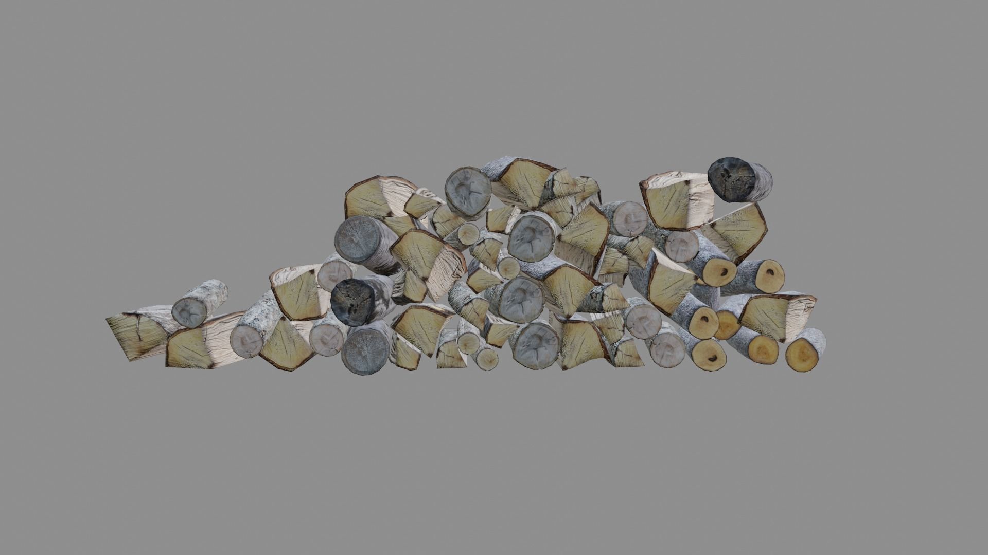 Wood logs Low-poly 3D model_3