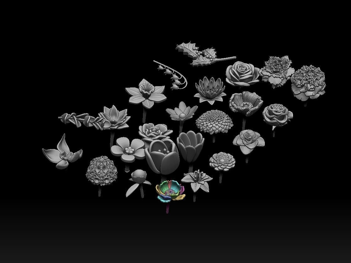 flowers 3D print model_36