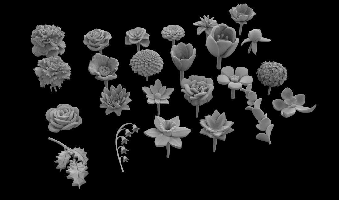flowers 3D print model_4
