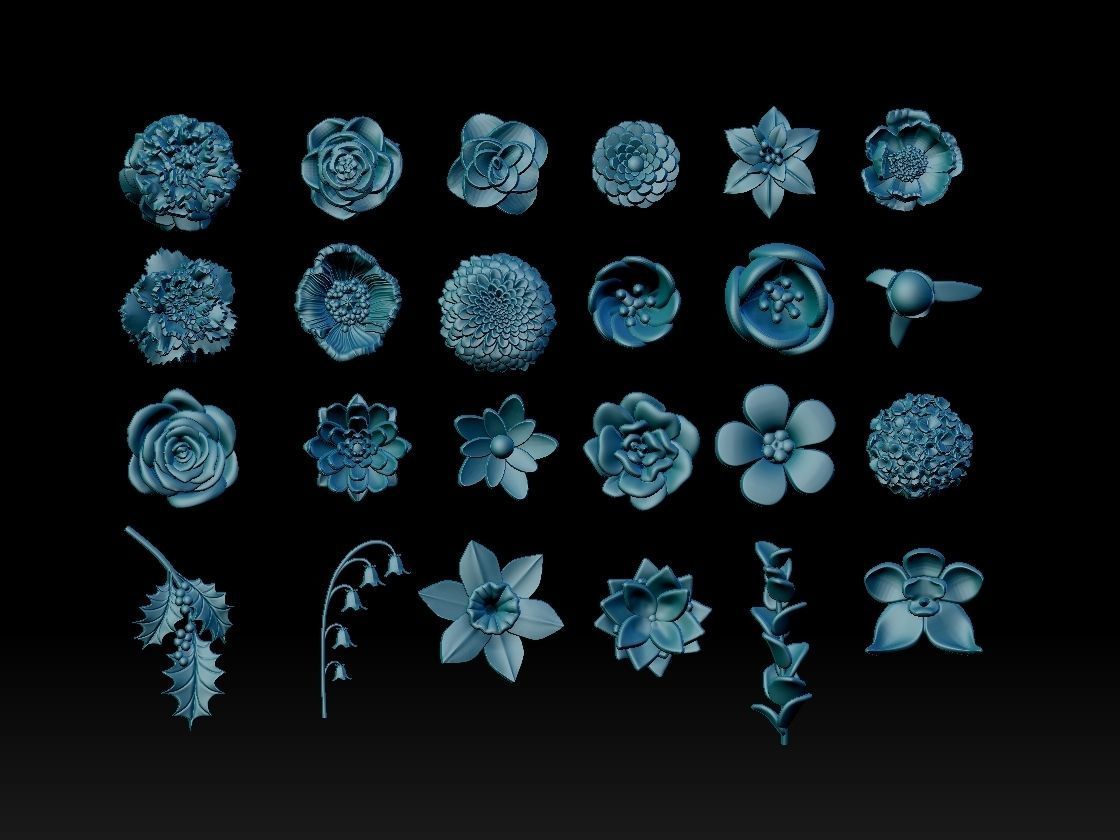 flowers 3D print model_79