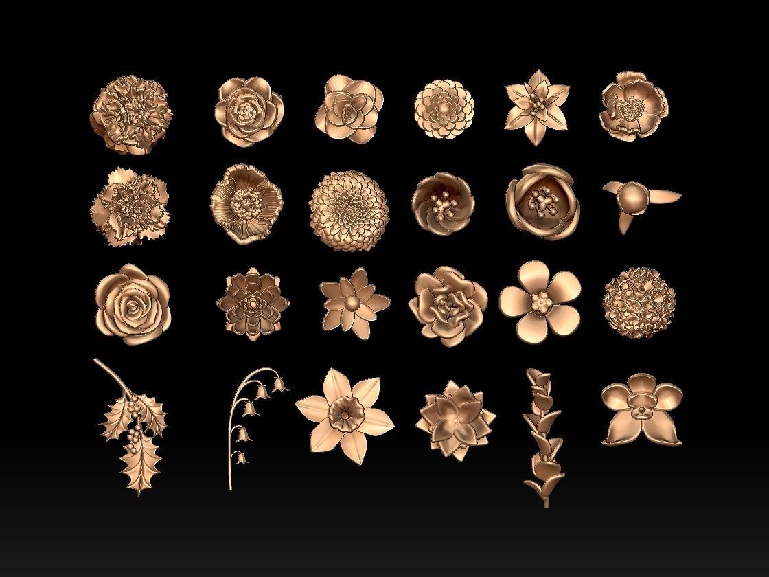 flowers 3D print model_77