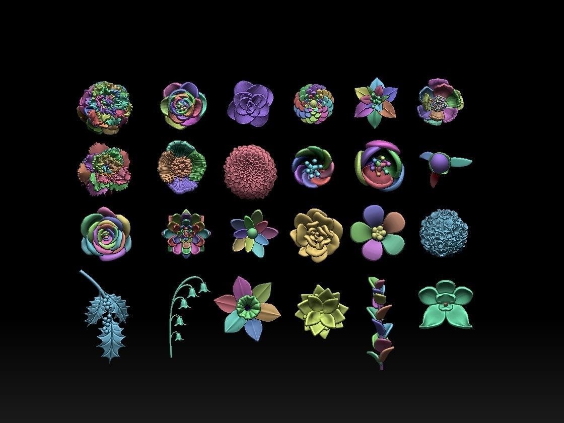 flowers 3D print model_31