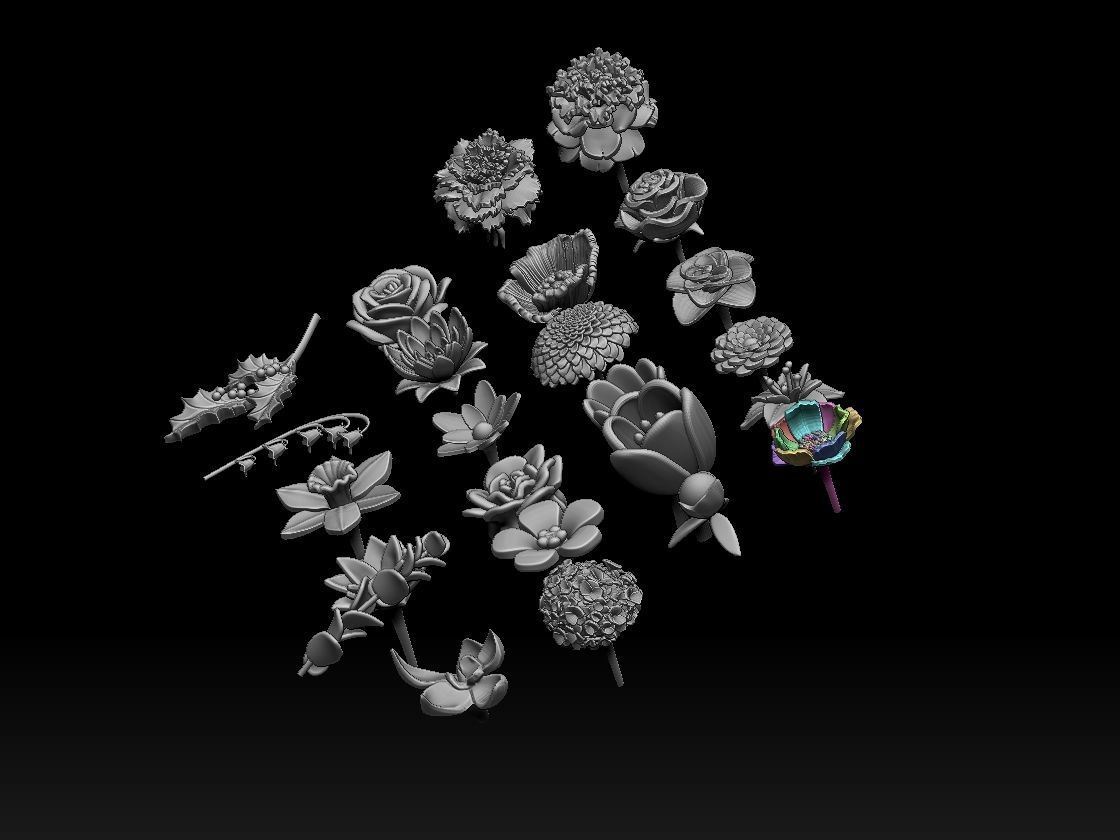 flowers 3D print model_44