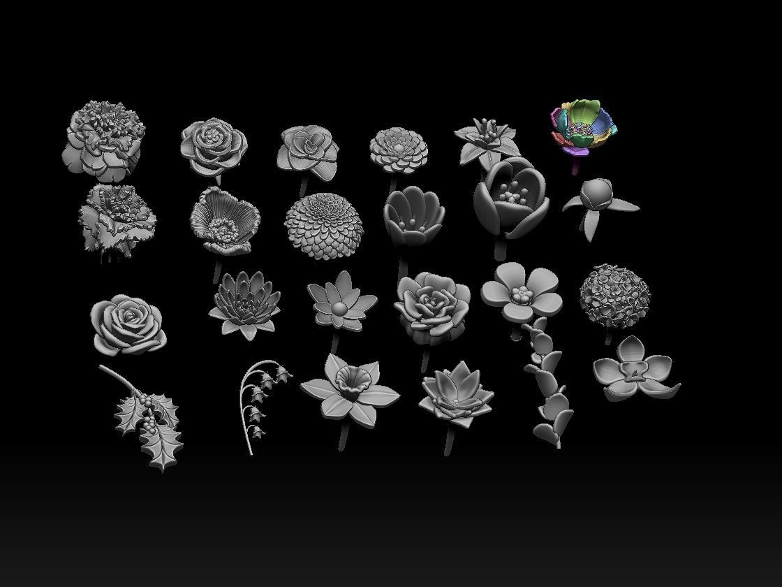 flowers 3D print model_11