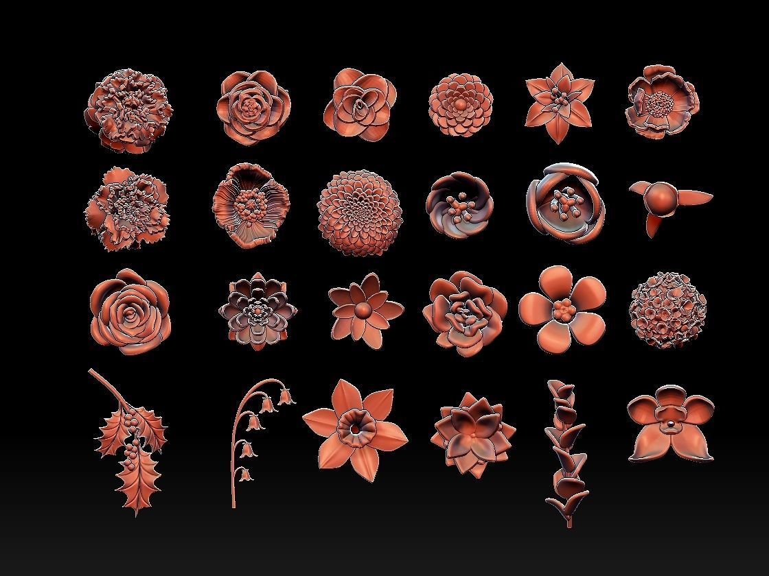 flowers 3D print model_64