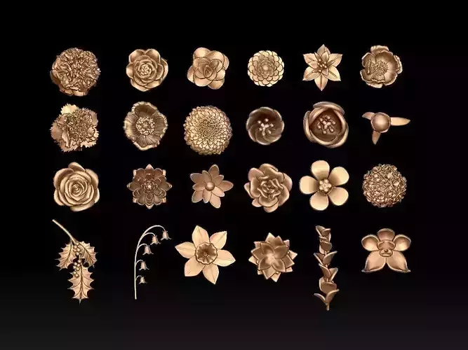 flowers 3D print model