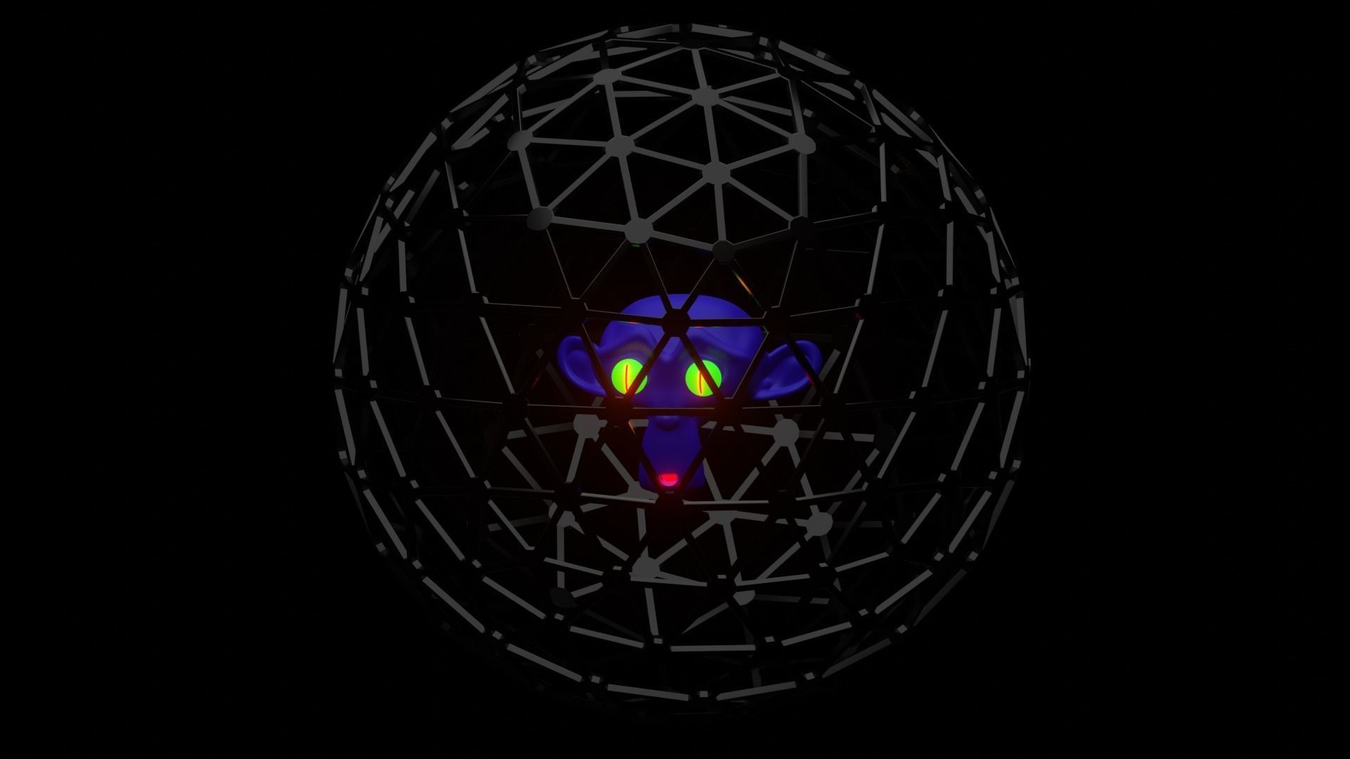 Blender monkey in cage 3D model_20