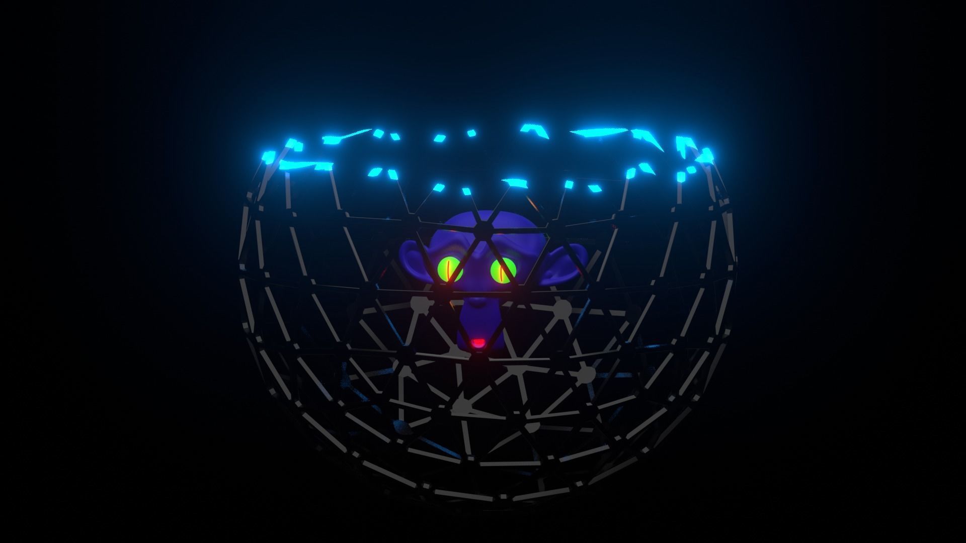 Blender monkey in cage 3D model_17