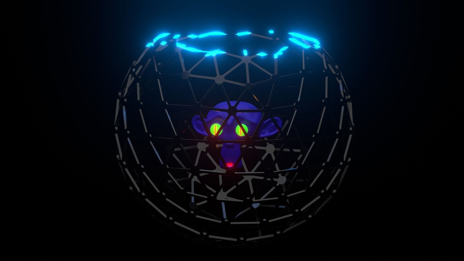 Blender monkey in cage 3D model_18