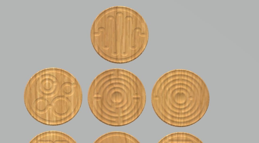 Balanceboard maze inlay set 10 3D model_4