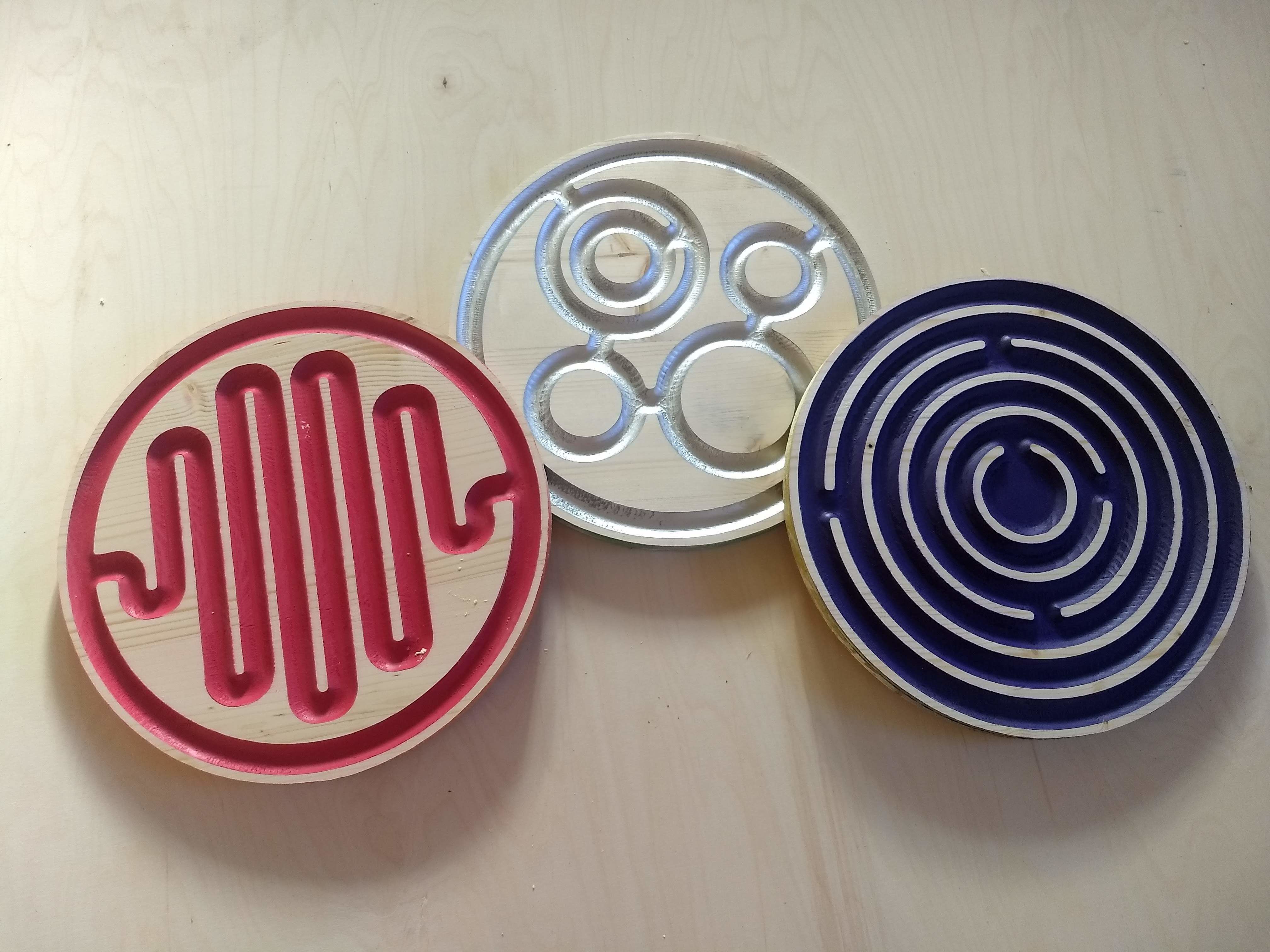 Balanceboard maze inlay set 10 3D model_8