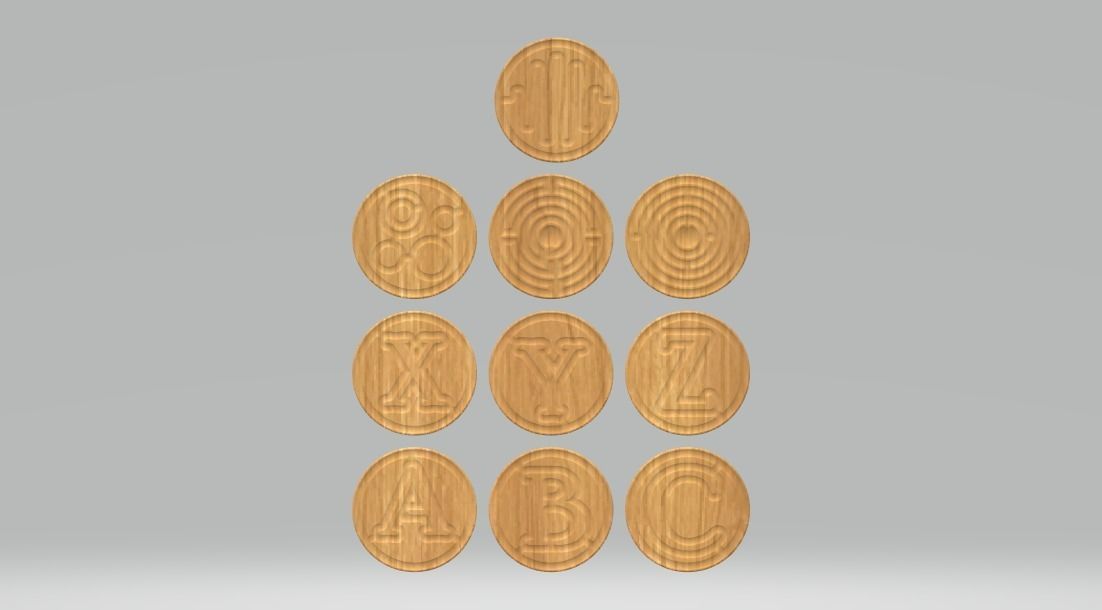 Balanceboard maze inlay set 10 3D model_2