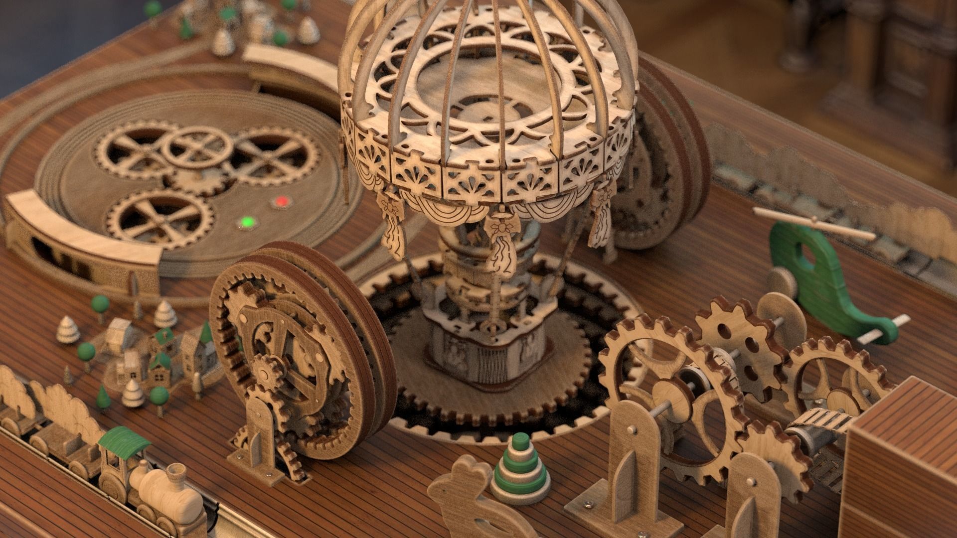 Wooden balloon 3D model_5