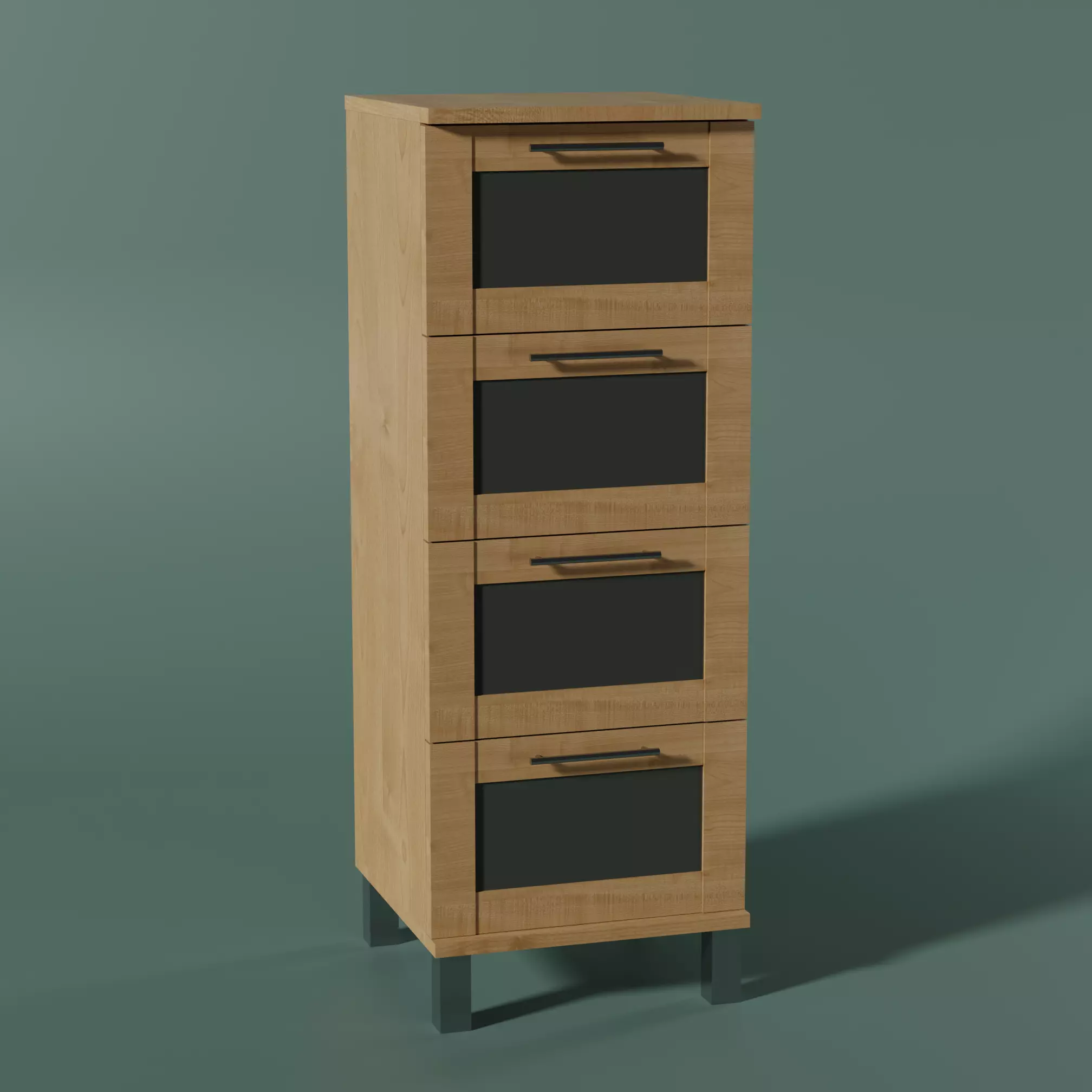 Small Wooden Cabinet with Drawers PBR Free low-poly 3D model