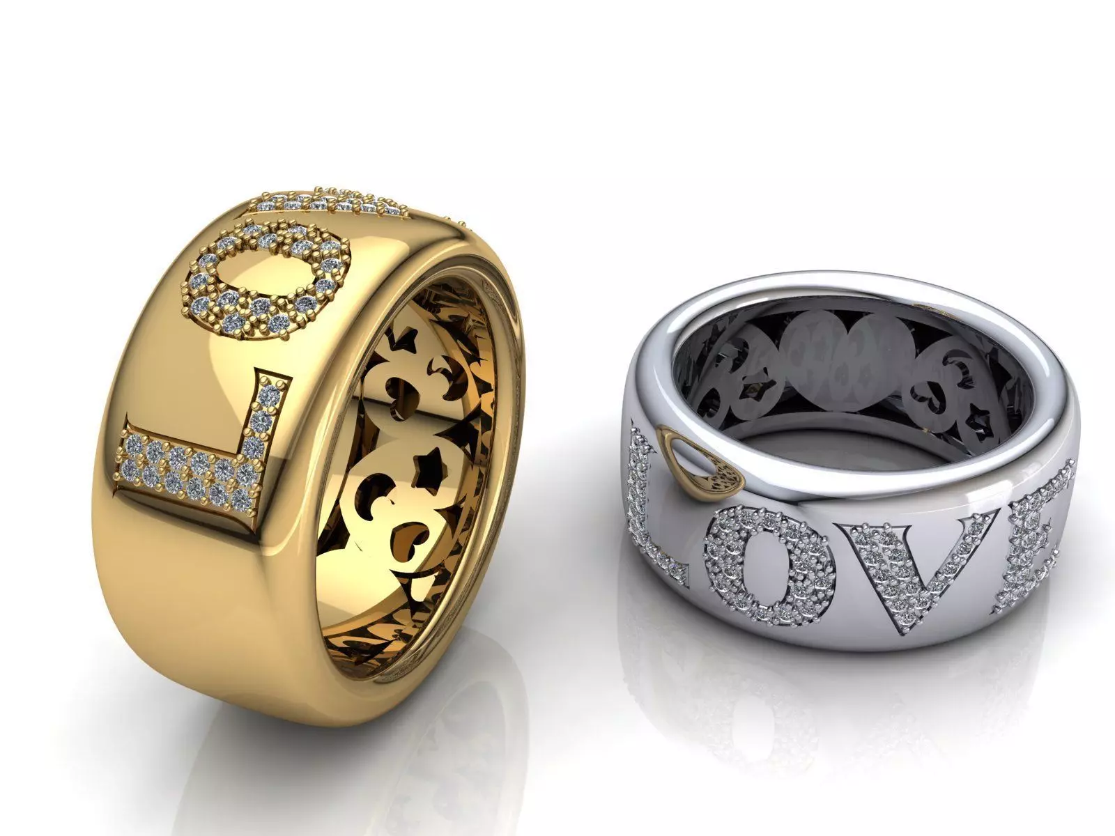 Love Ring Band Pave 3D print model