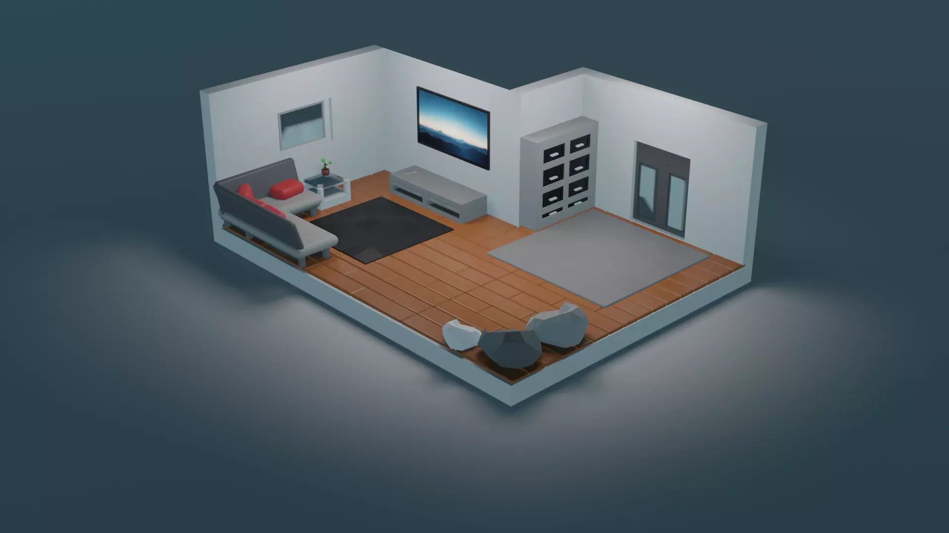 3D Living room model Free 3D print model