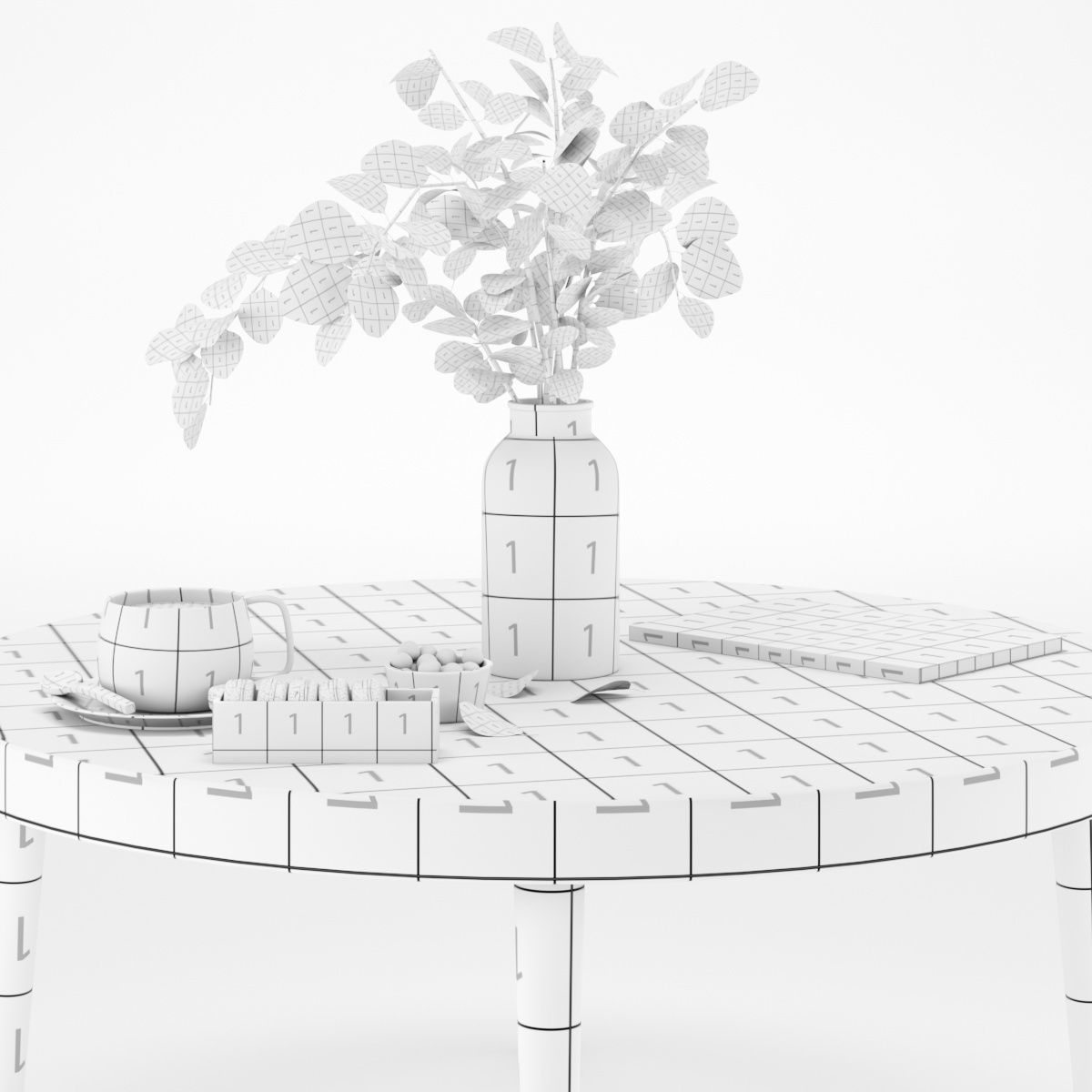 coffee table set 5 3D model_6