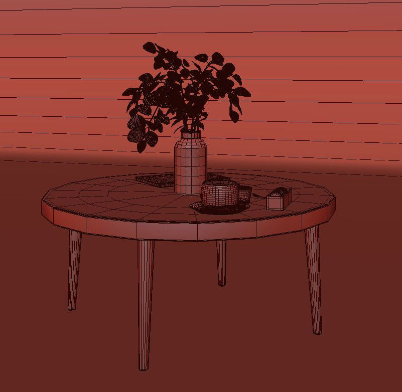 coffee table set 5 3D model_9