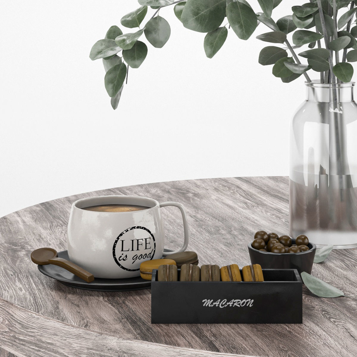 coffee table set 5 3D model_2