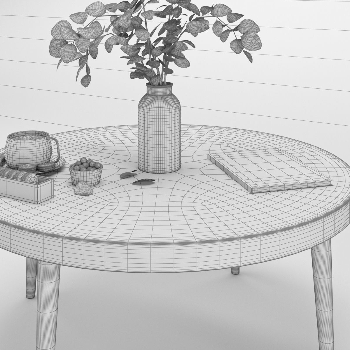 coffee table set 5 3D model_8