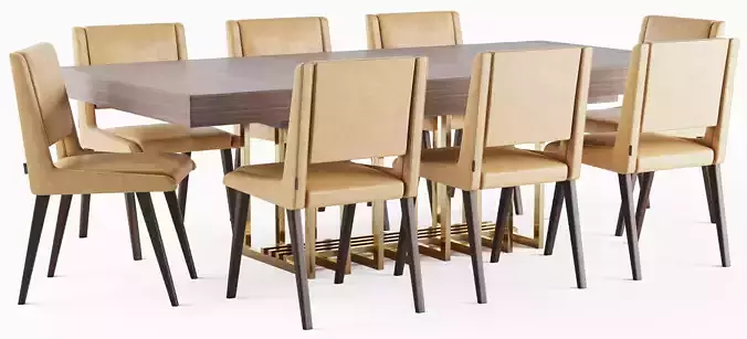 Ryan Table and Rudolf Chair 3D model