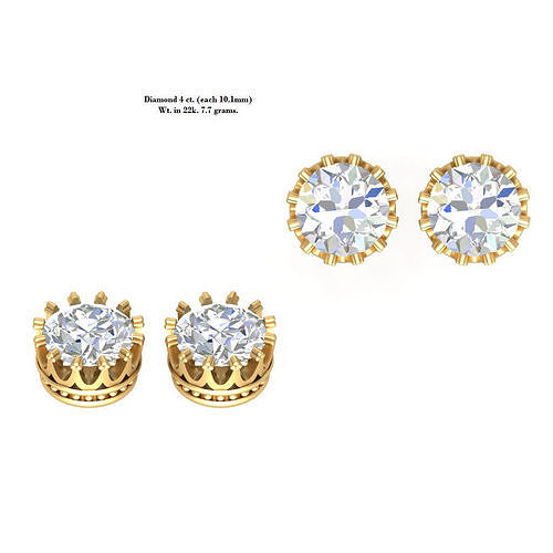 Diamond earring stud 3D print model