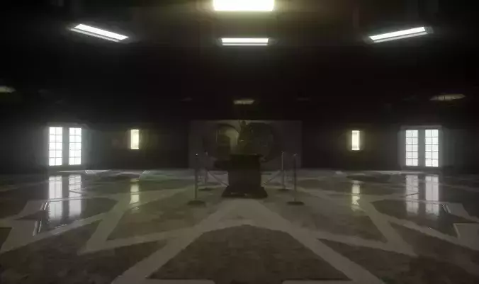 Vault empty room with statue in middle