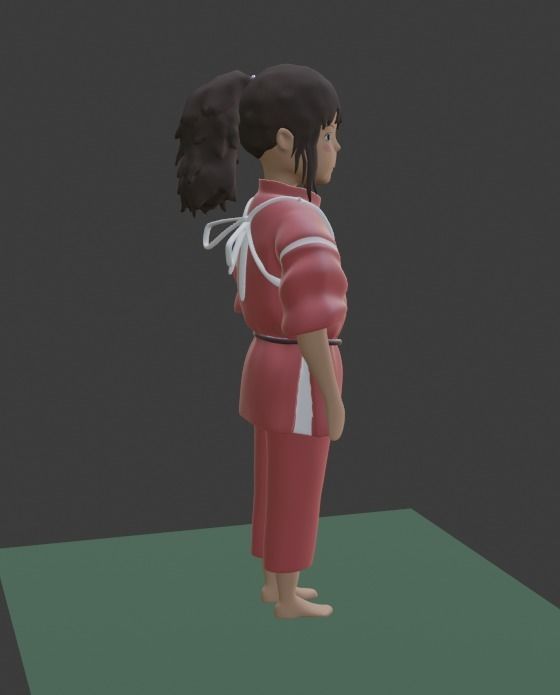 Chihiro girl clothes 3D model_4
