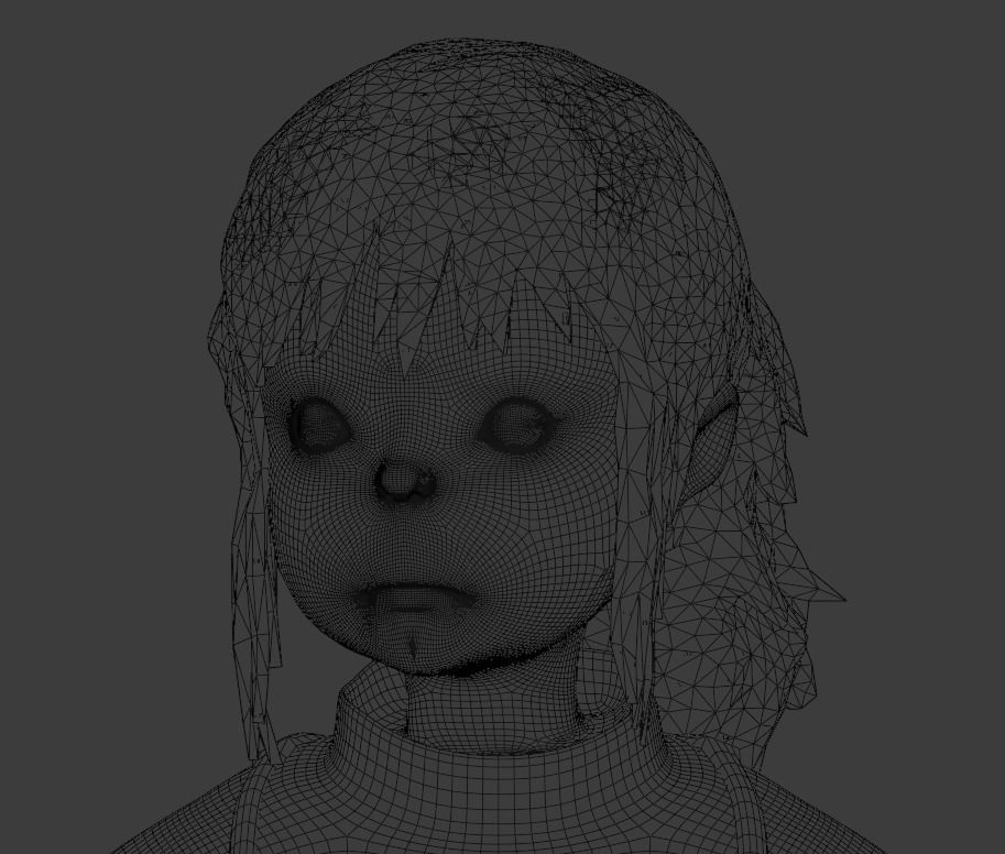 Chihiro girl clothes 3D model_6