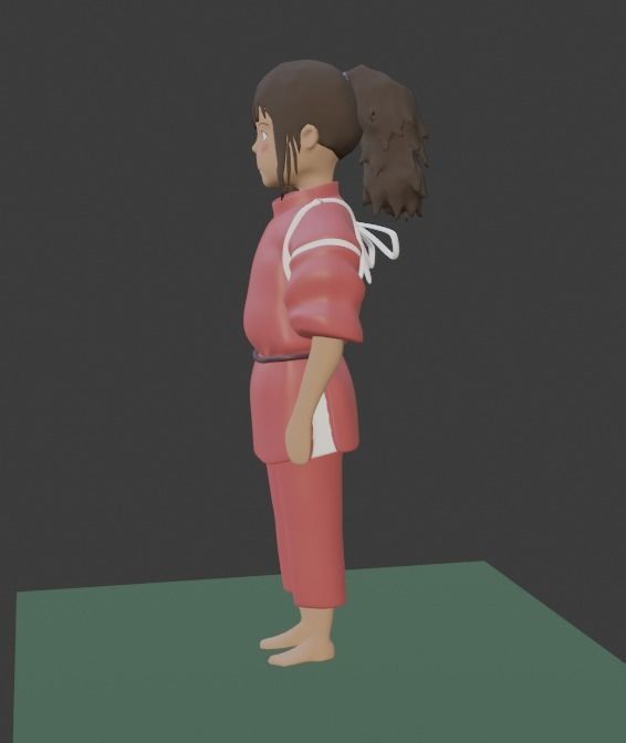Chihiro girl clothes 3D model_2