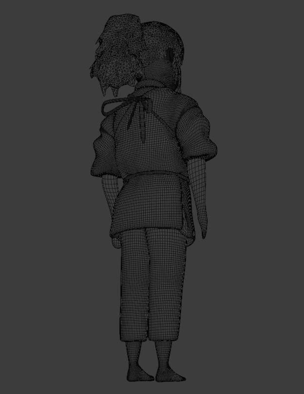 Chihiro girl clothes 3D model_8