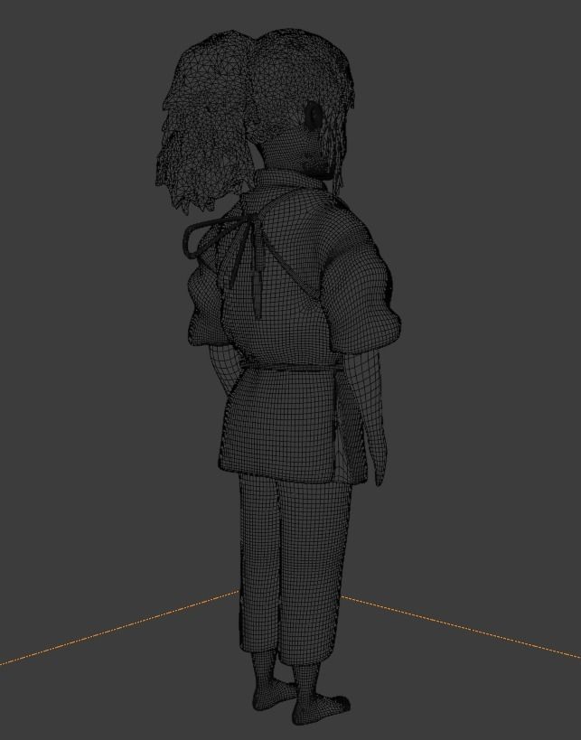 Chihiro girl clothes 3D model_7