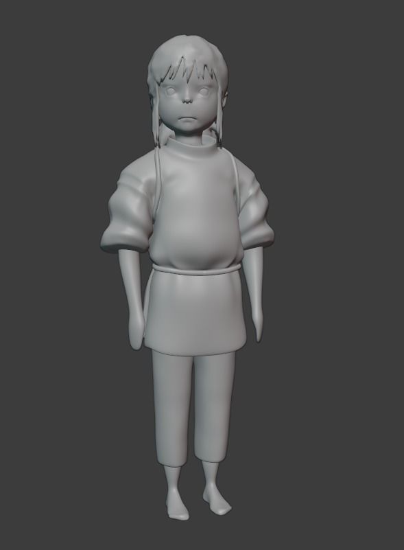 Chihiro girl clothes 3D model_9