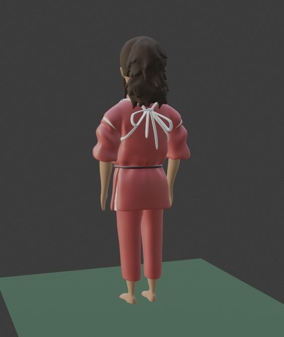 Chihiro girl clothes 3D model_3