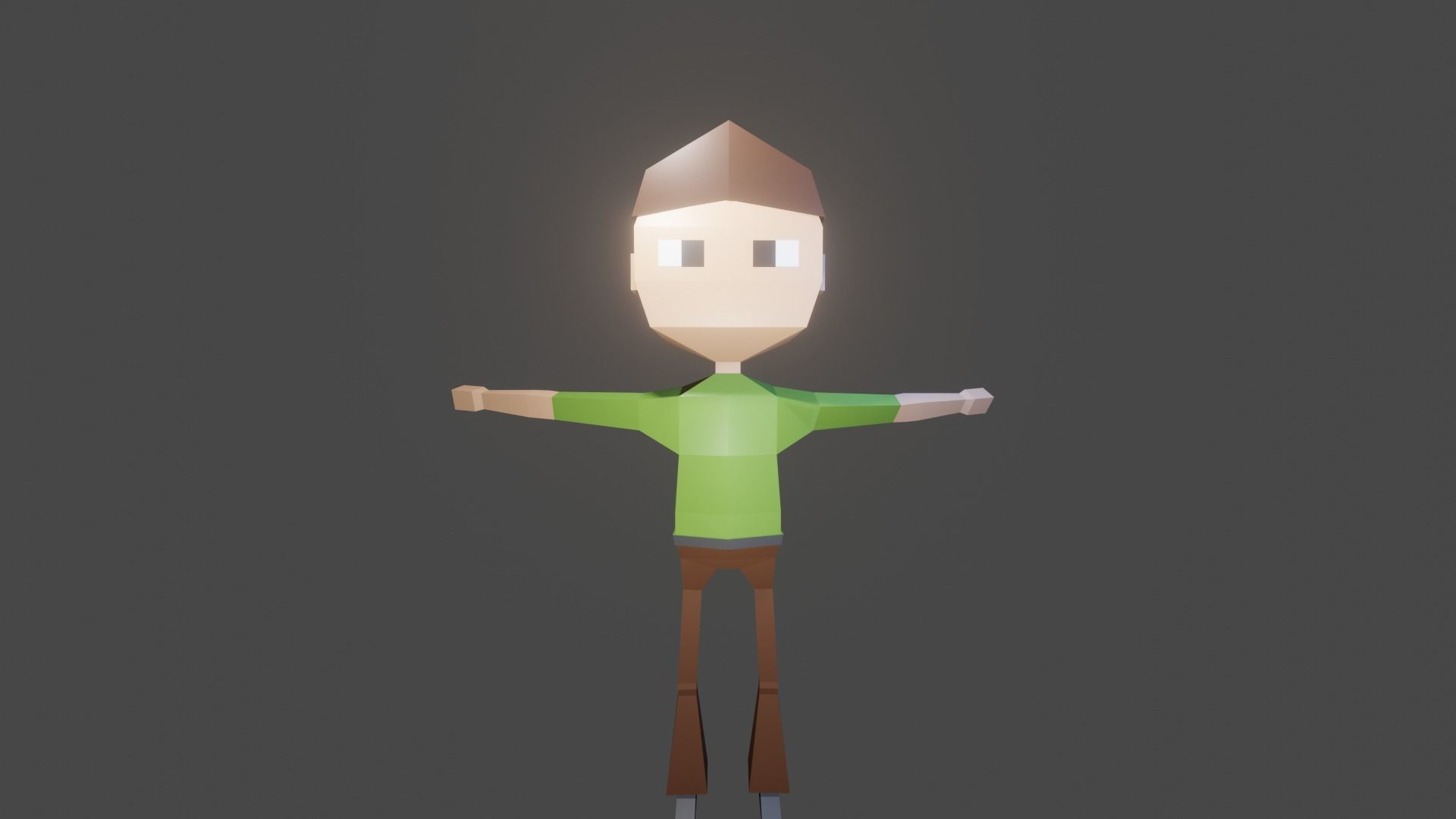 Lowpoly Teenage Boy Free 3D model_1
