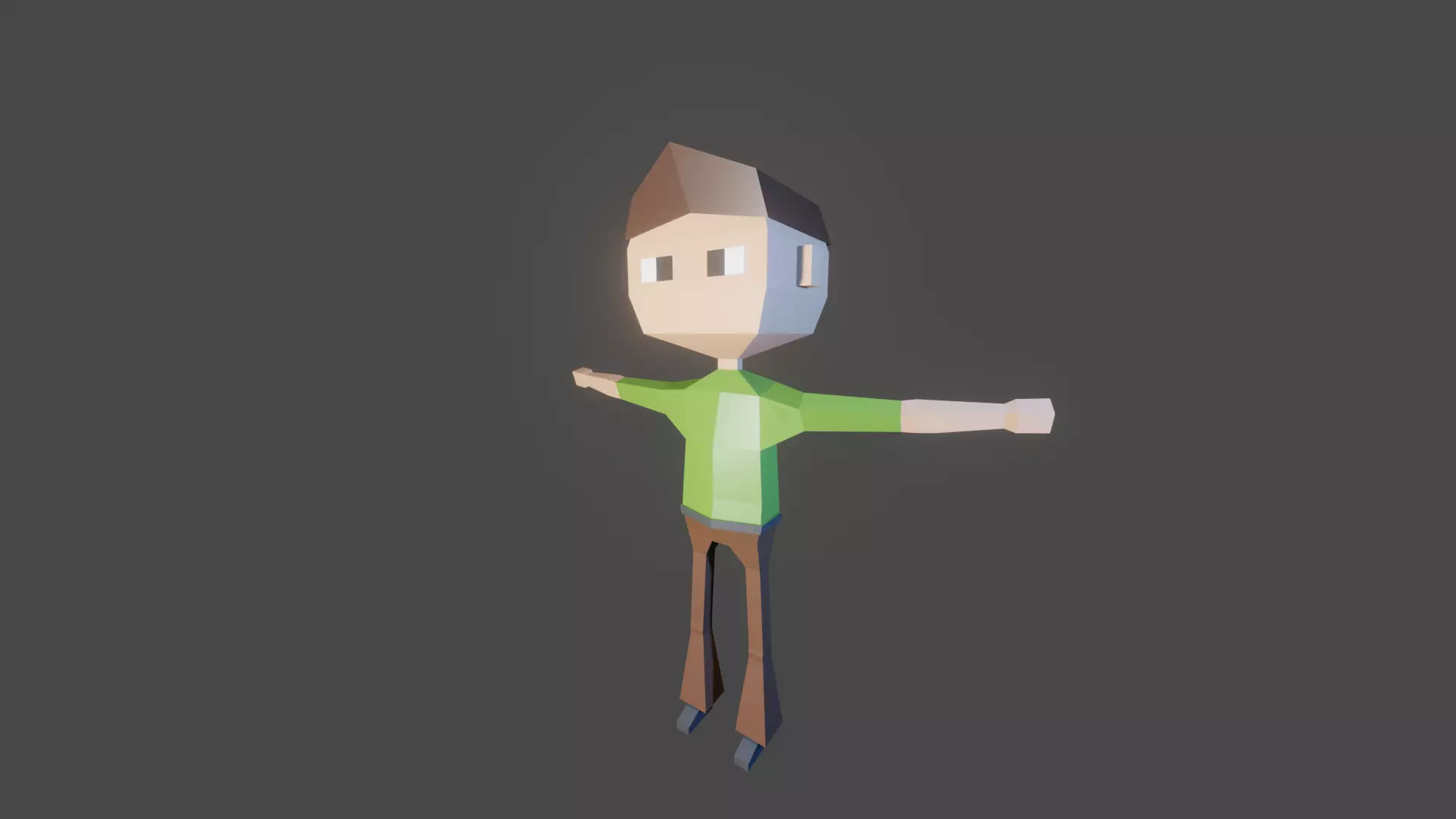 Lowpoly Teenage Boy Free 3D model_0