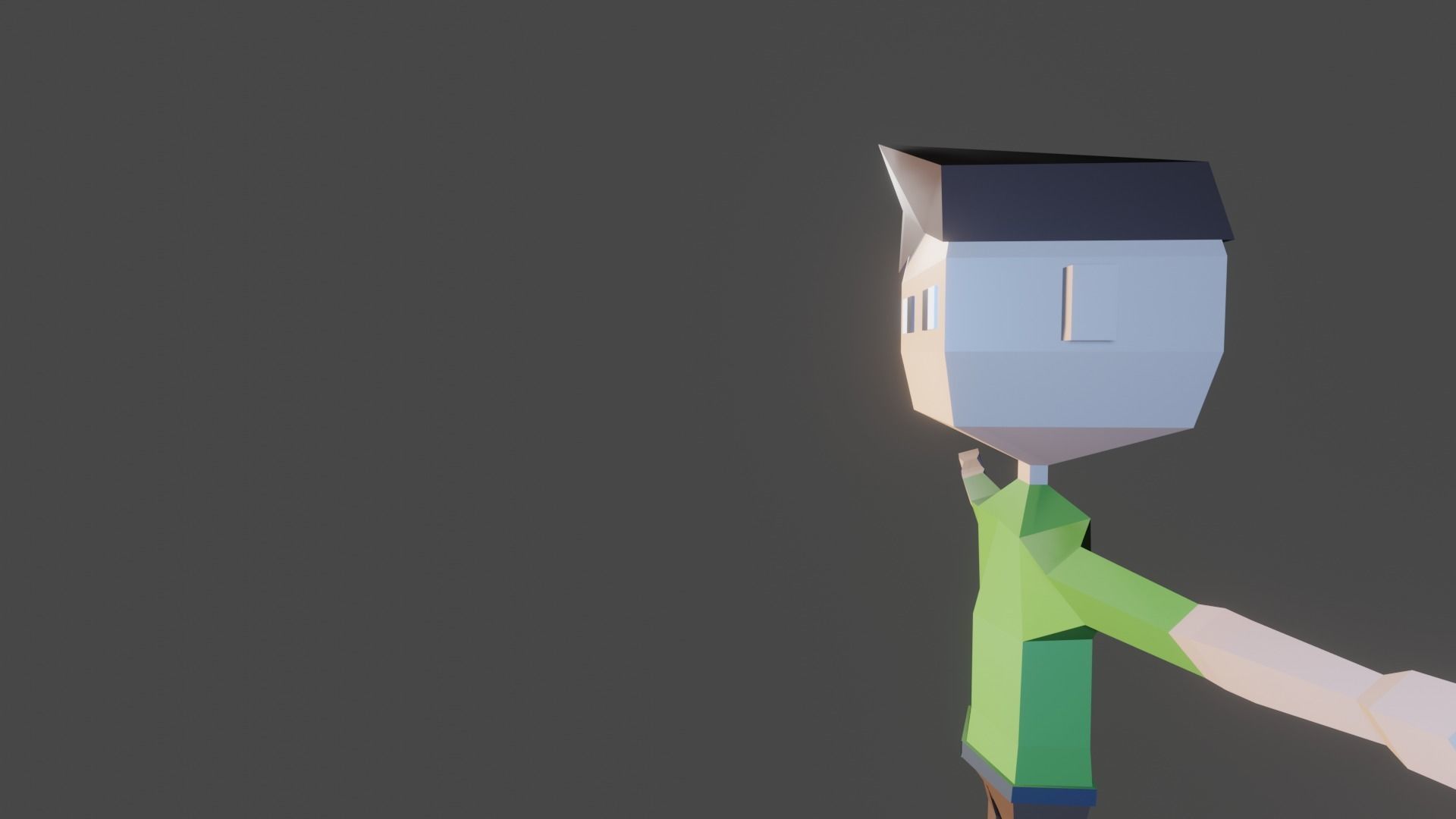 Lowpoly Teenage Boy Free 3D model_3