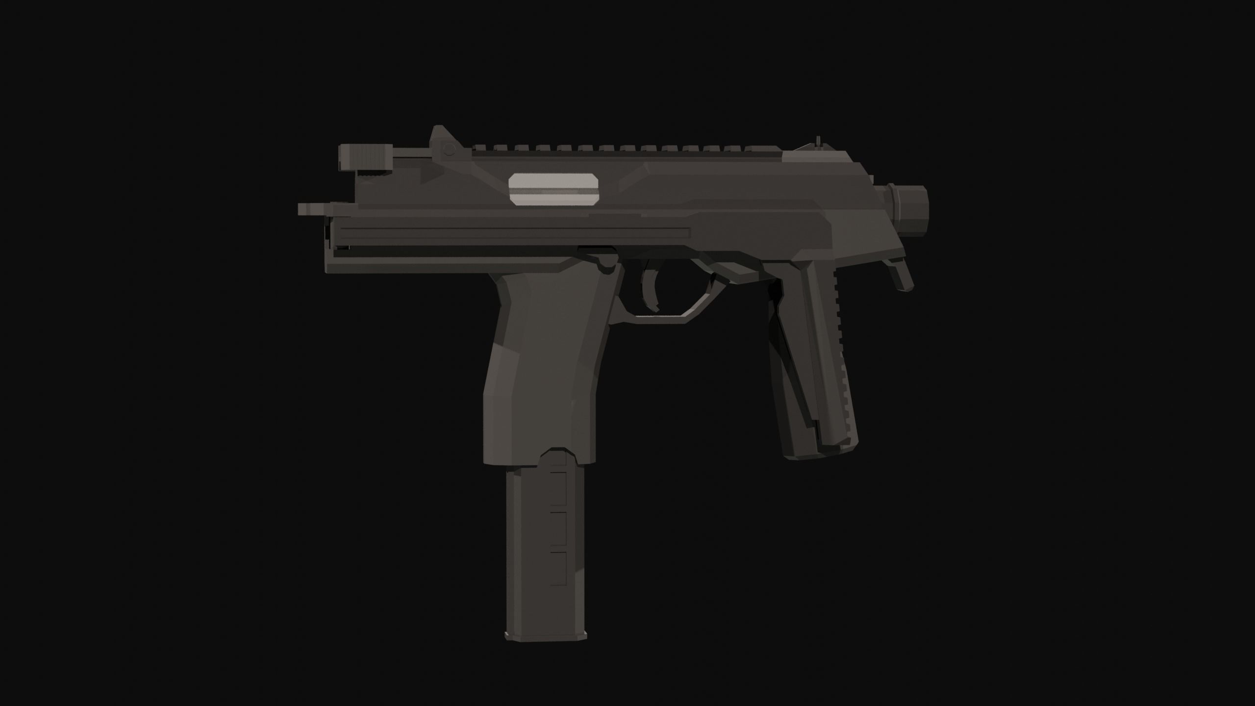 MP9 Low Poly gun Low-poly 3D model_10
