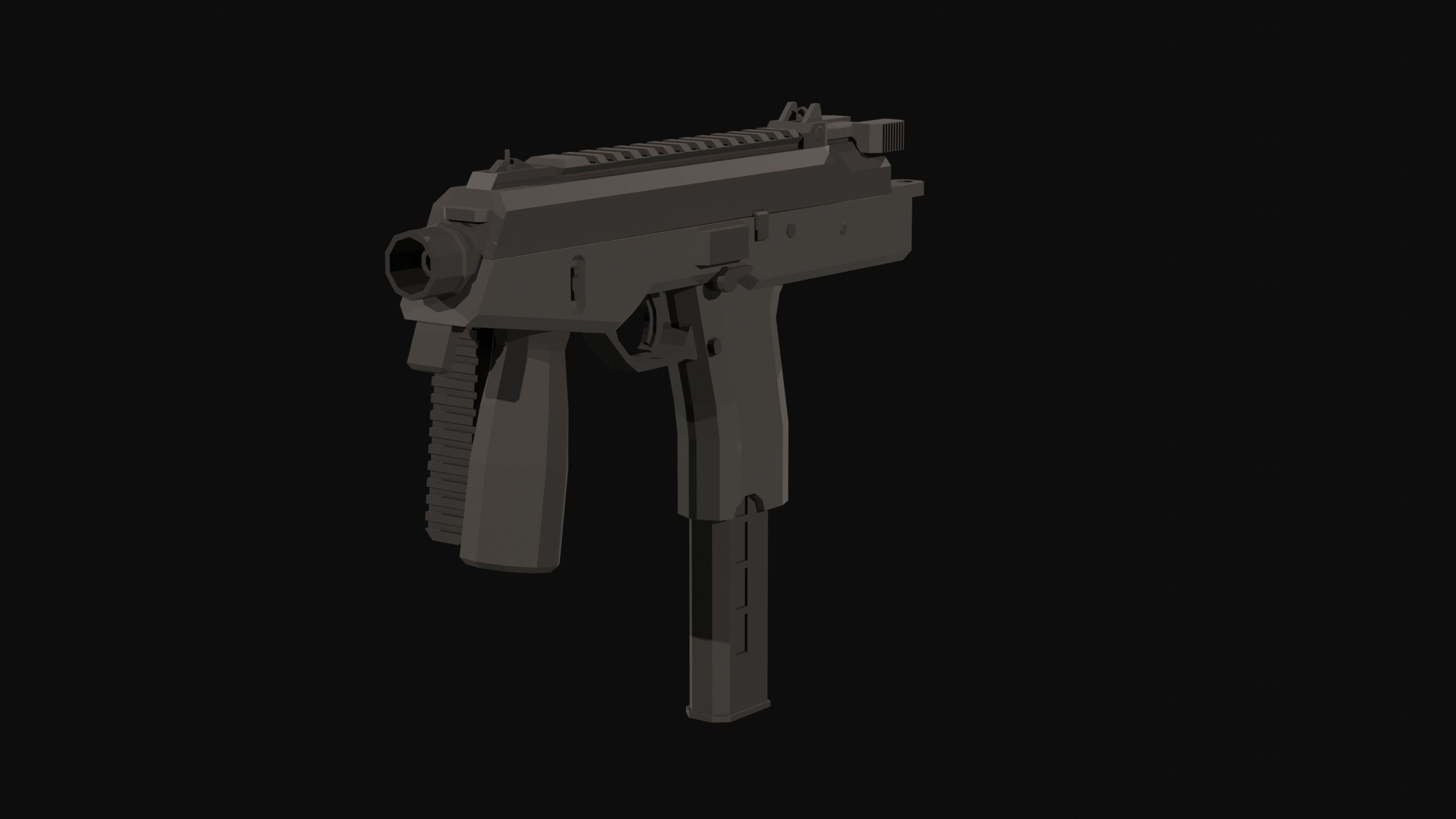 MP9 Low Poly gun Low-poly 3D model_6