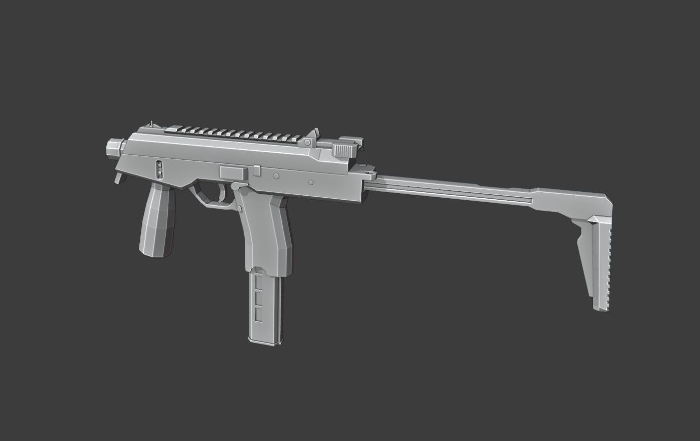 MP9 Low Poly gun Low-poly 3D model_15