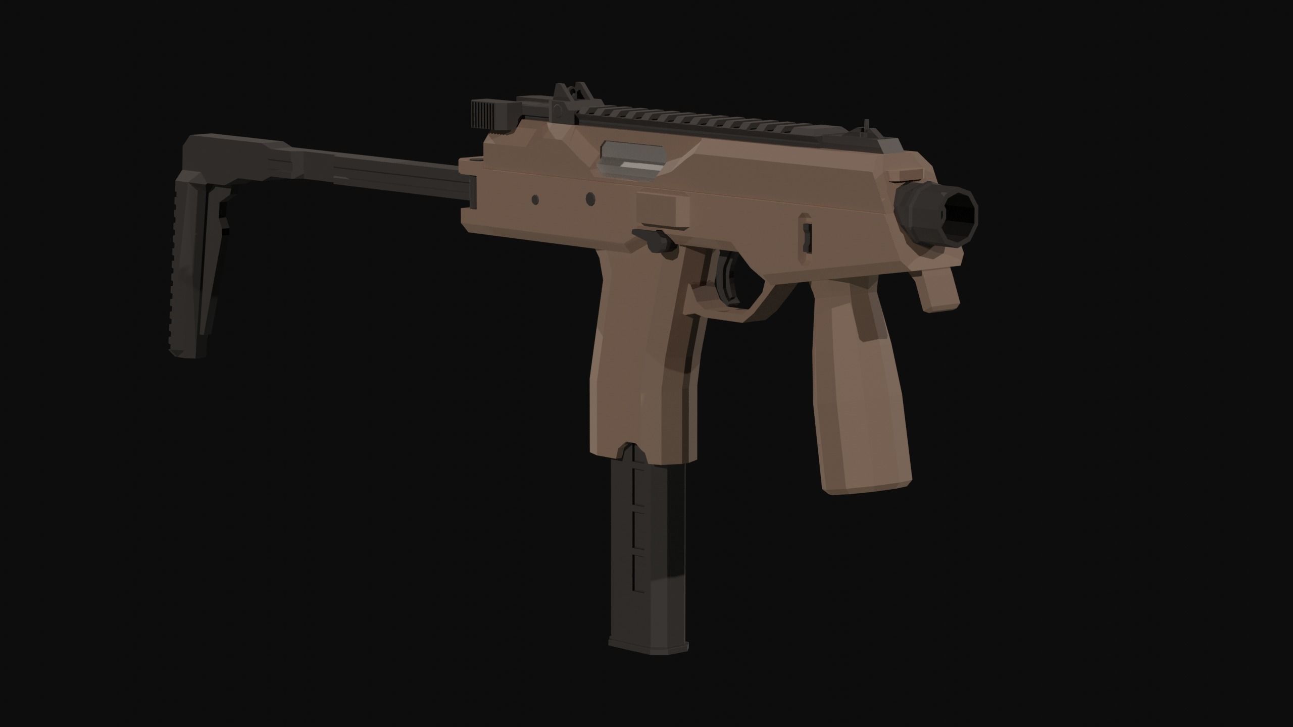 MP9 Low Poly gun Low-poly 3D model_3