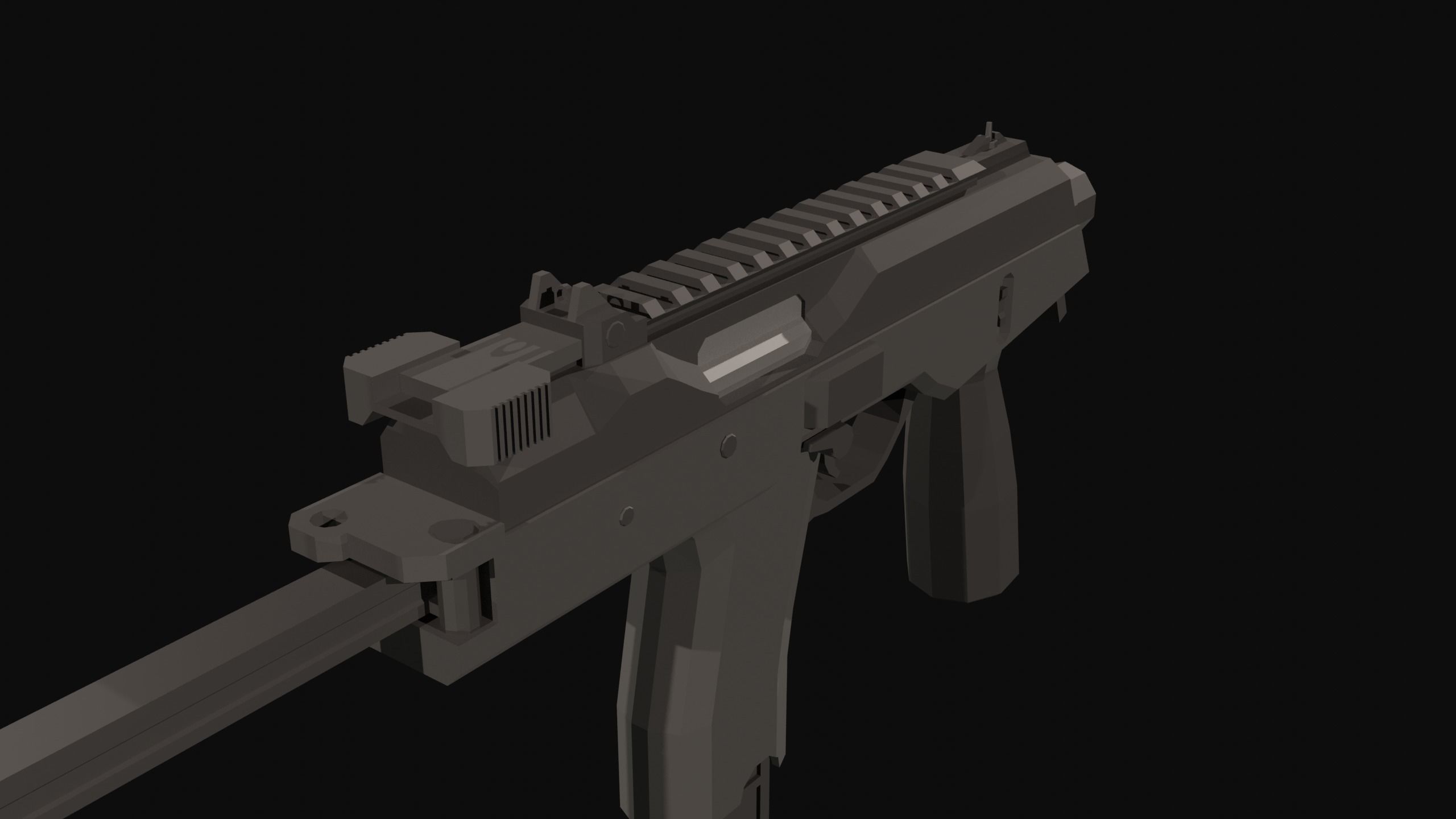 MP9 Low Poly gun Low-poly 3D model_2