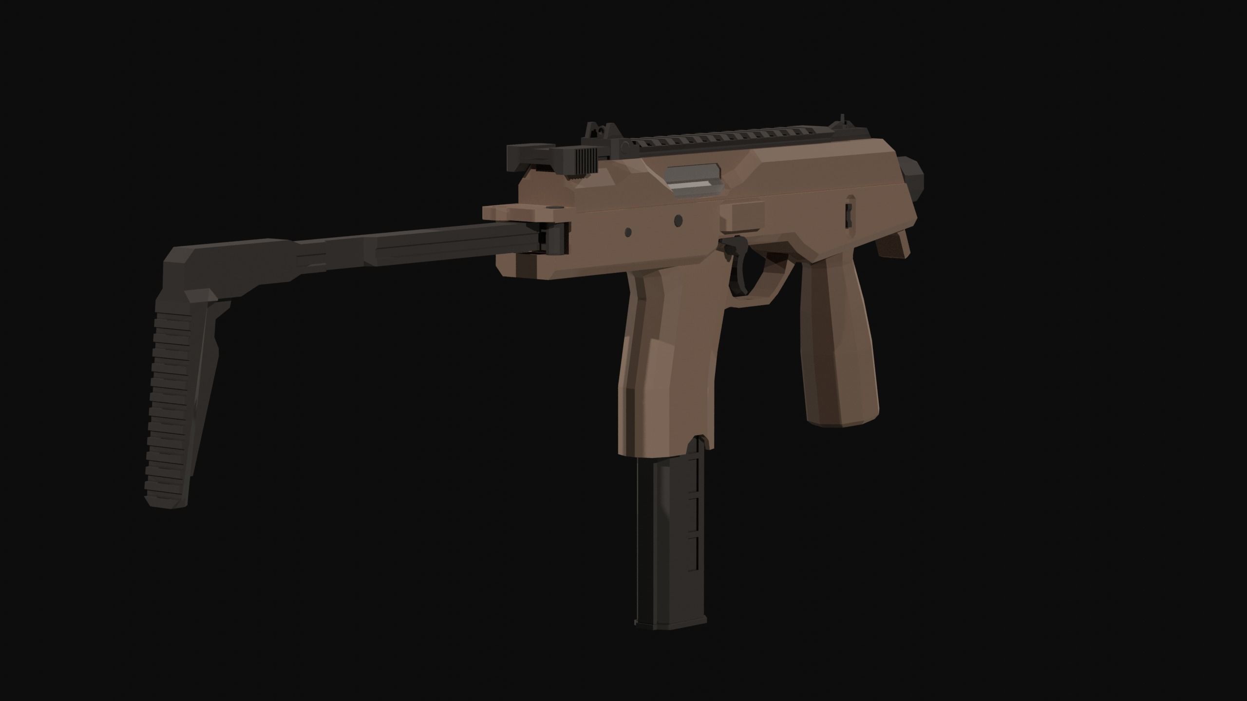 MP9 Low Poly gun Low-poly 3D model_4
