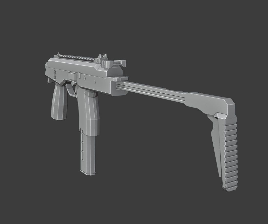 MP9 Low Poly gun Low-poly 3D model_18