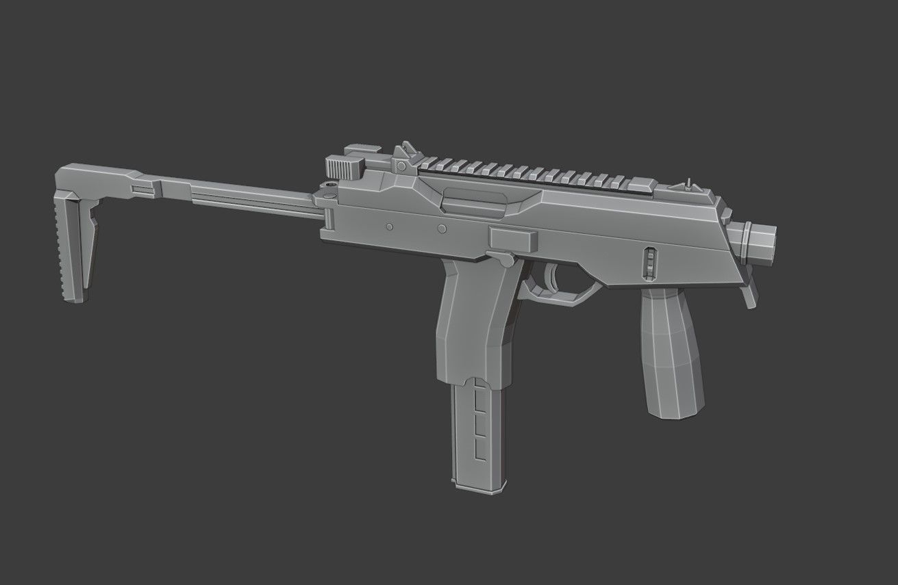 MP9 Low Poly gun Low-poly 3D model_13