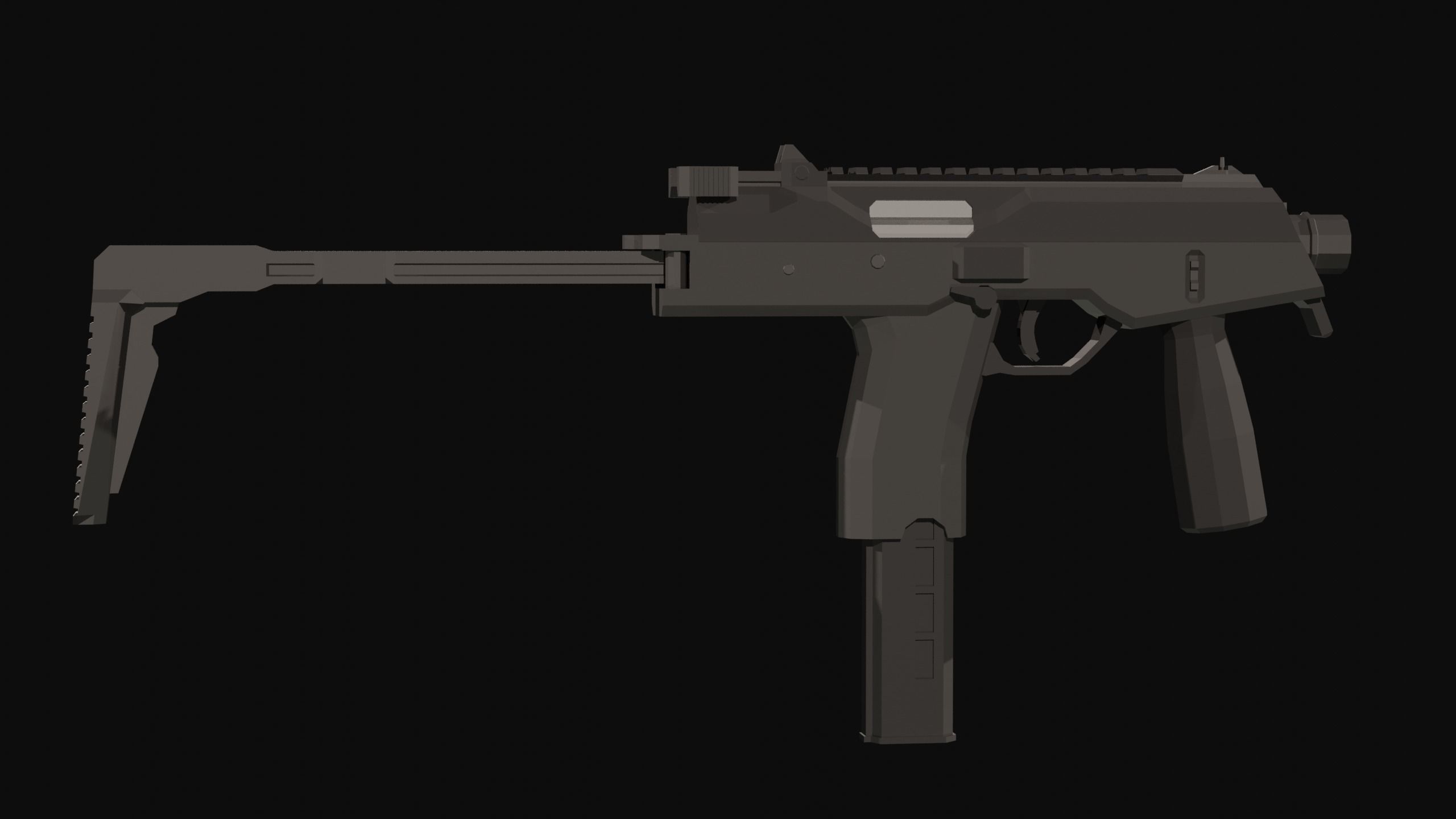 MP9 Low Poly gun Low-poly 3D model_12