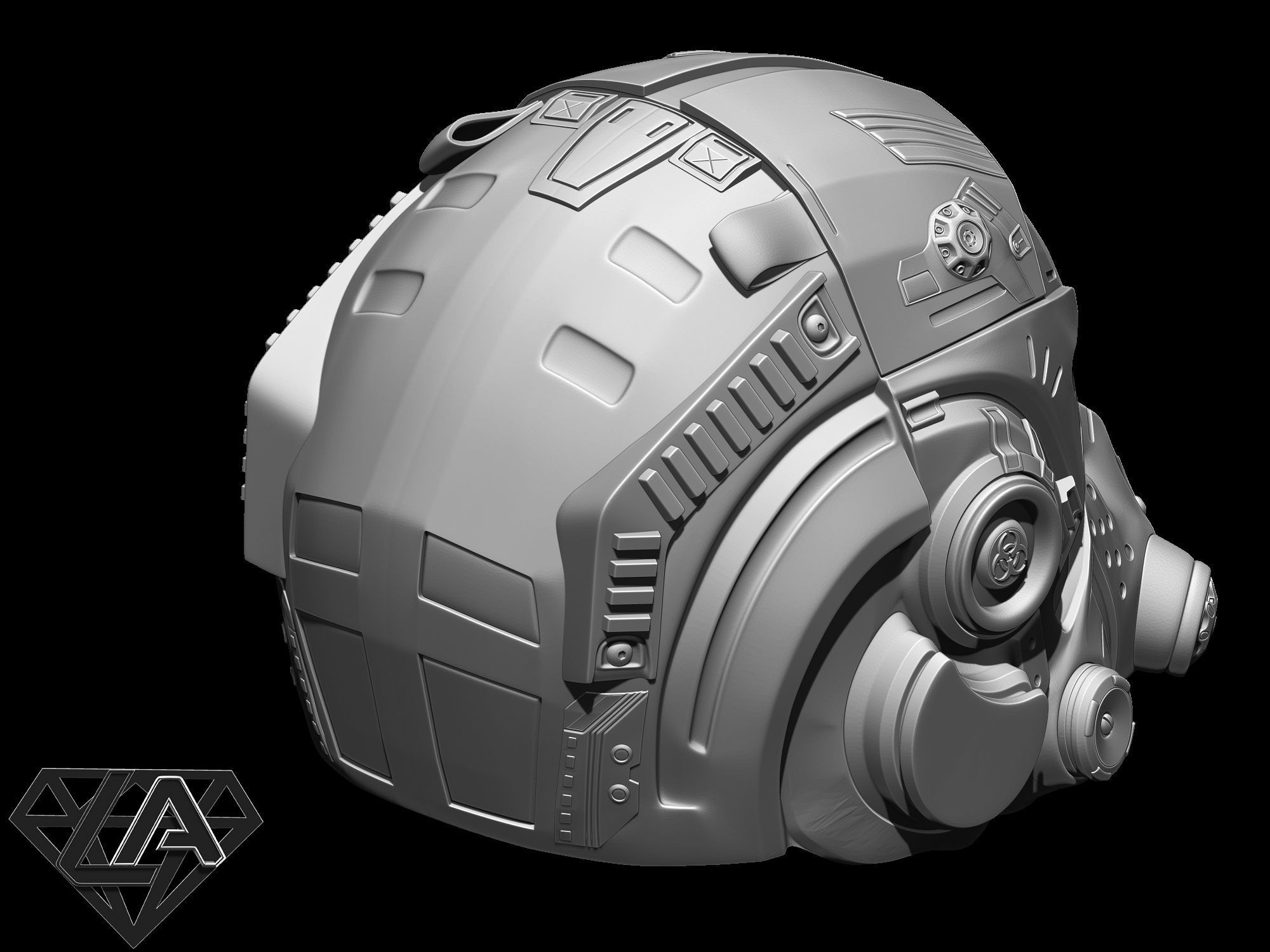 TitanFall 2 Pilot Sci fi custom helmet 3D print model_8